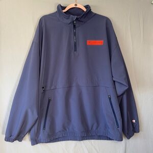 Champion Mens Half-Zip Pullover Size 2XL Navy Sporty Lightweight Athleisure Logo